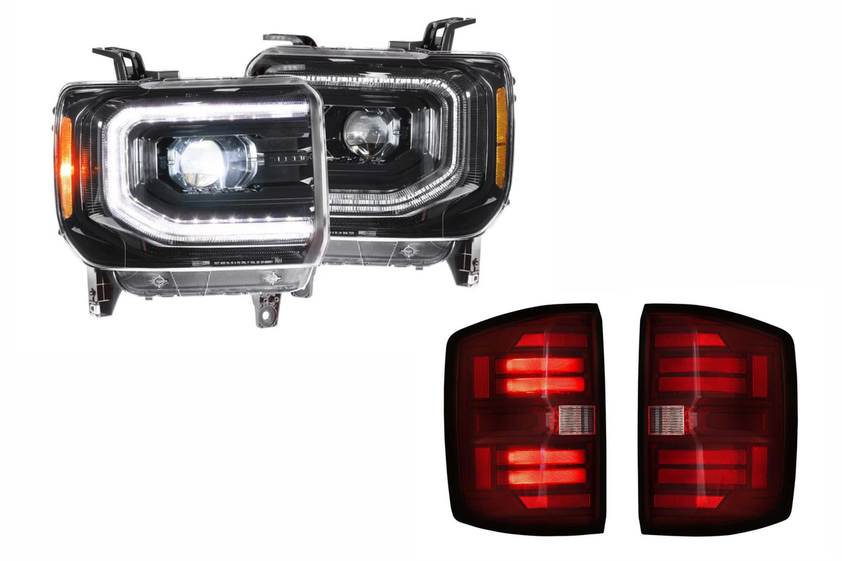 15-19 Sierra 3500HD Dually Heads and Red Tails