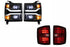 14-15 Silverado 1500 Heads Unfinished Bezel and Red Tails OE LED Tails