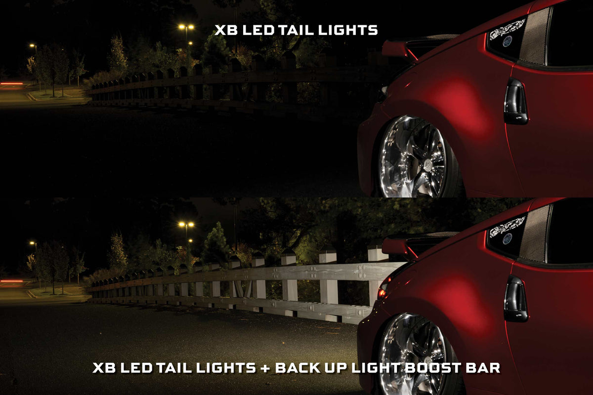 XB LED Tail Lights: 09-21 Nissan 370Z (Gen II / Black Red / Set)