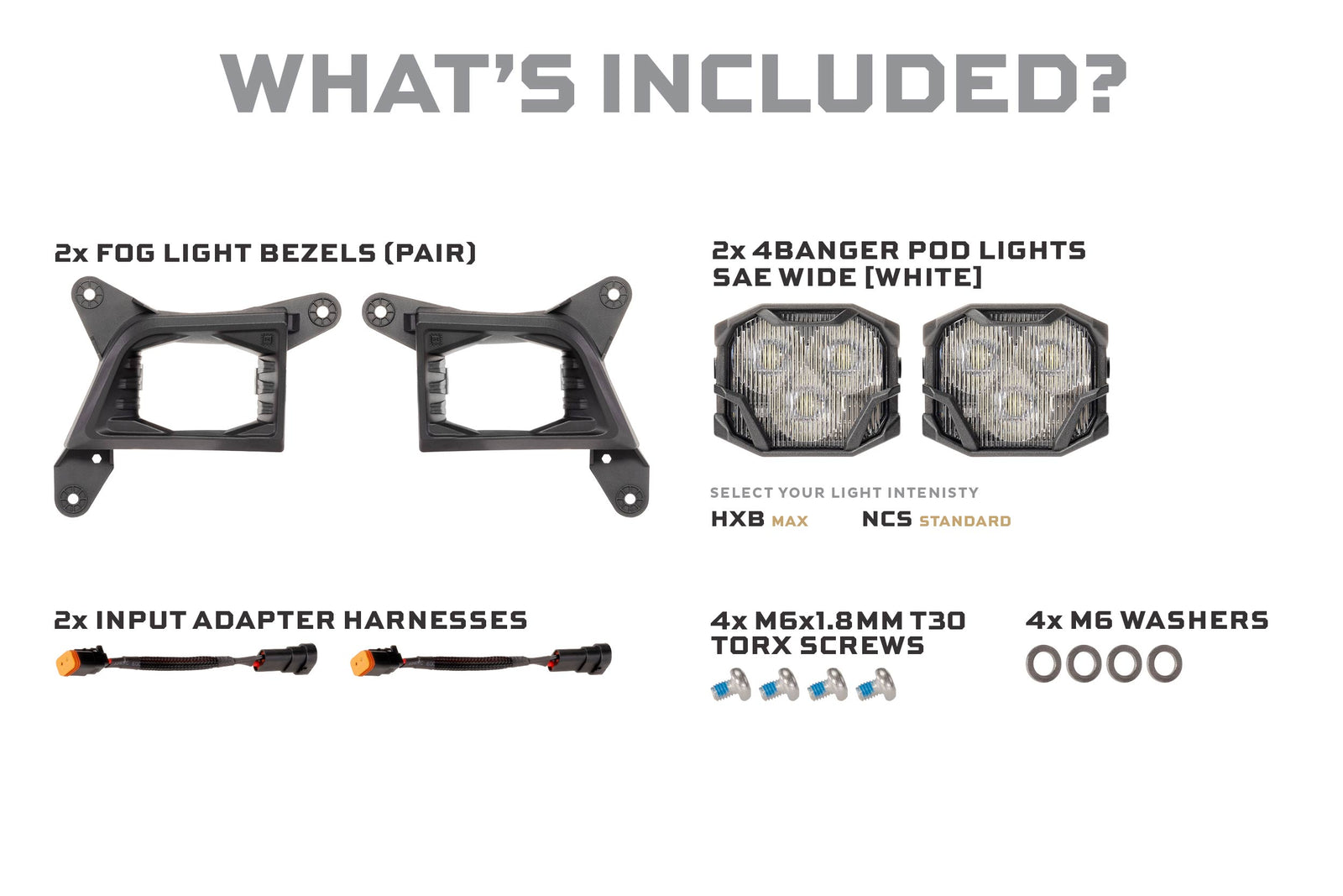 19-21 Silverado 1500 / 20-23 Silverado HD 4Banger Fog Light Kit: NCS White