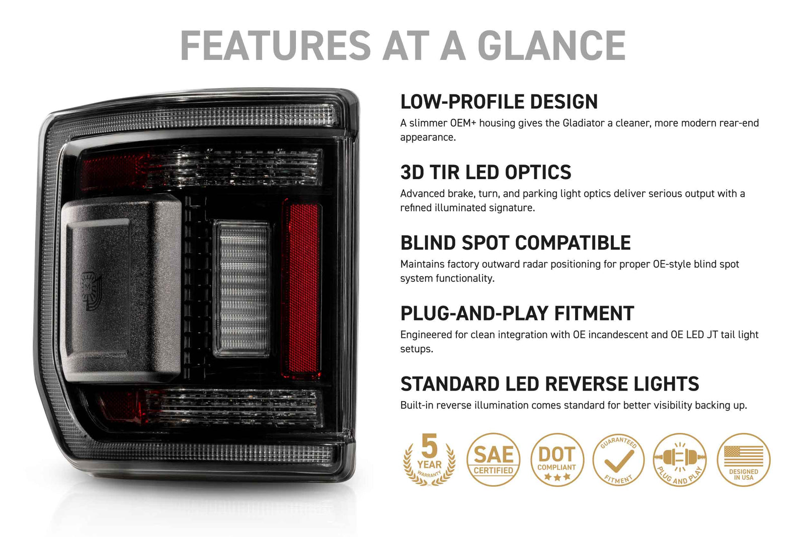 XB LED Tail Lights: 2020+ Gladiator JT (Smoked Lens / Set)