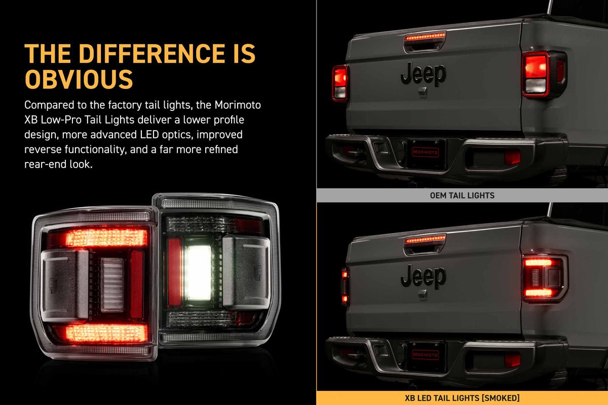 XB LED Tail Lights: 2020+ Gladiator JT (Smoked Lens / Set)