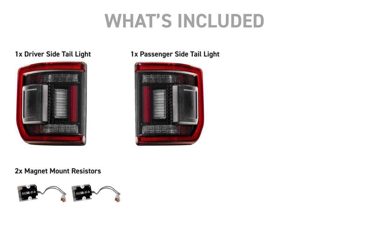 XB LED Tail Lights: 2020+ Gladiator JT (Red Lens / Set)