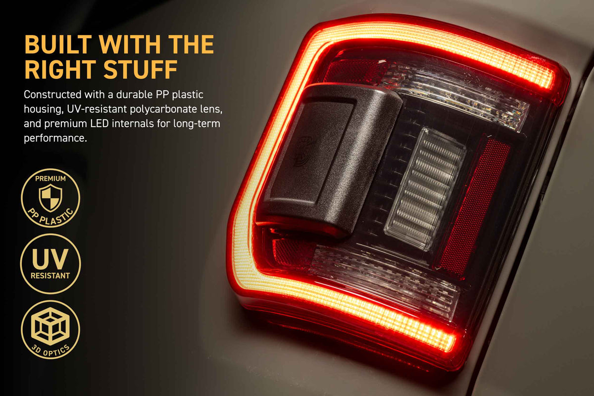 XB LED Tail Lights: 2020+ Gladiator JT (Red Lens / Set)