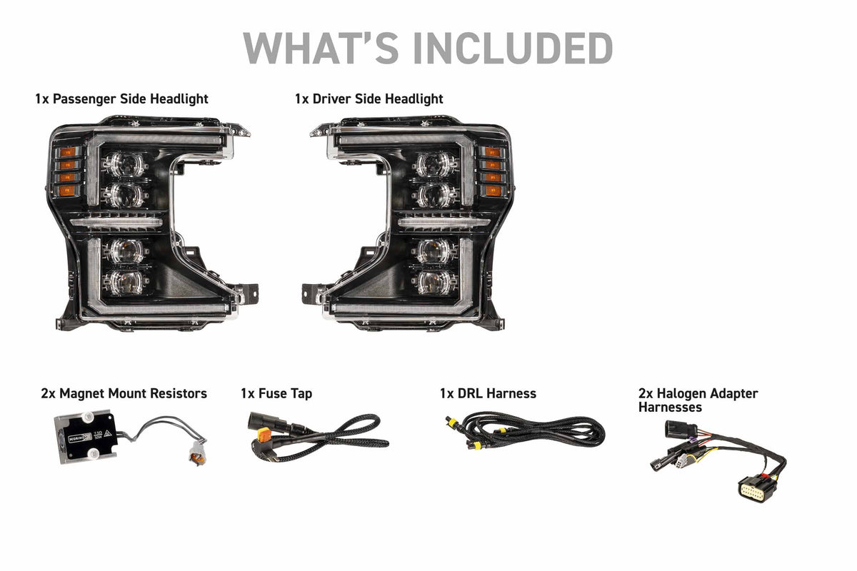 XB Evo Hybrid Headlights: 20-22 Super Duty (Set)