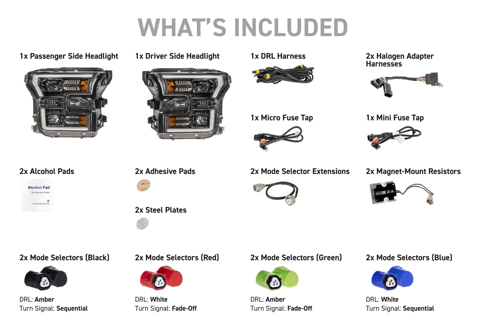 XB Evo Headlights: 15-17 Ford F-150 / 17-20 Raptor (Set)