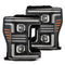 17-19 Ford Super Duty MKII PRO-Series Halogen Projector Headlights Black | AlphaRex