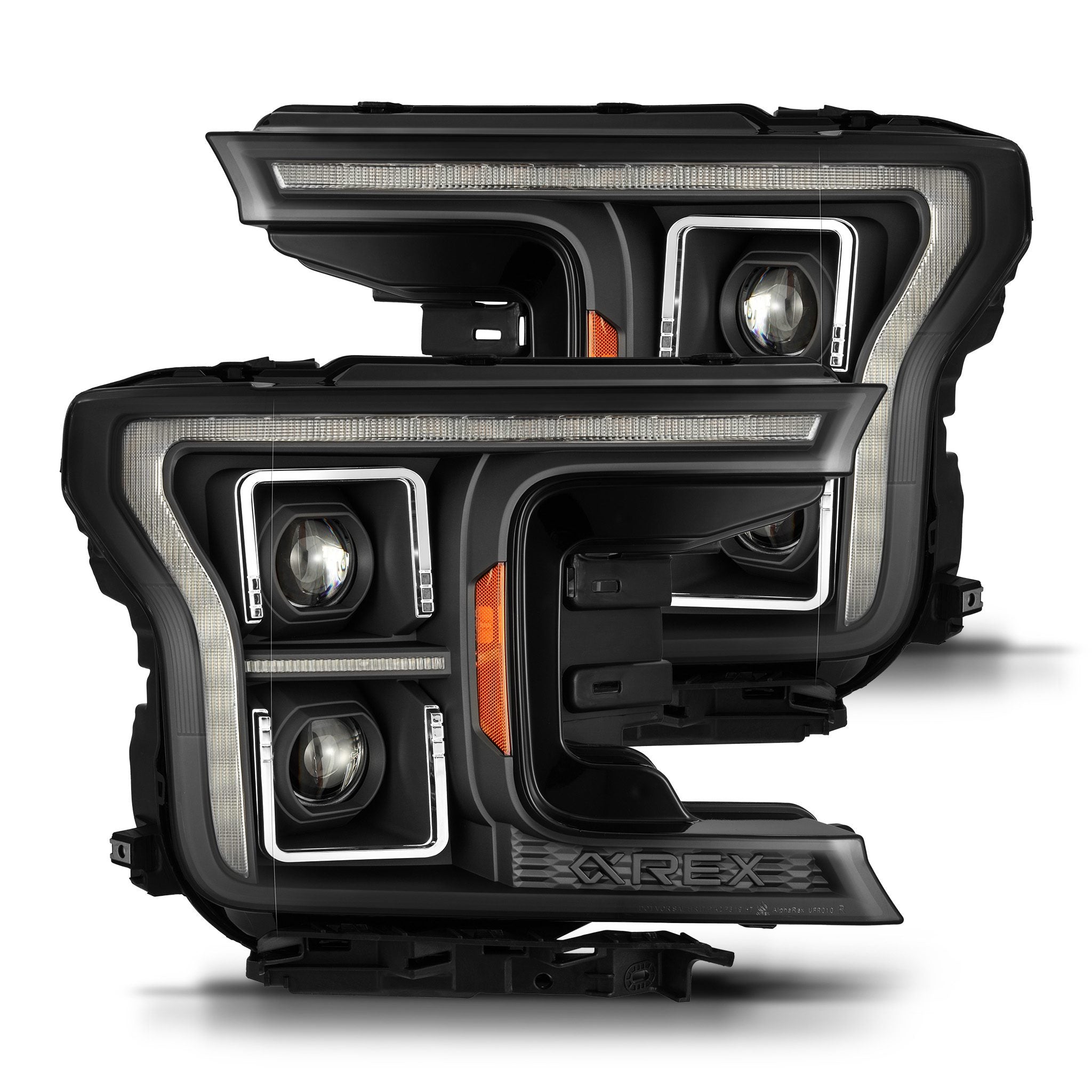 18-20 Ford F150 (MK II 14th Gen Style) PRO-Series Halogen Projector Headlights Black | AlphaRex