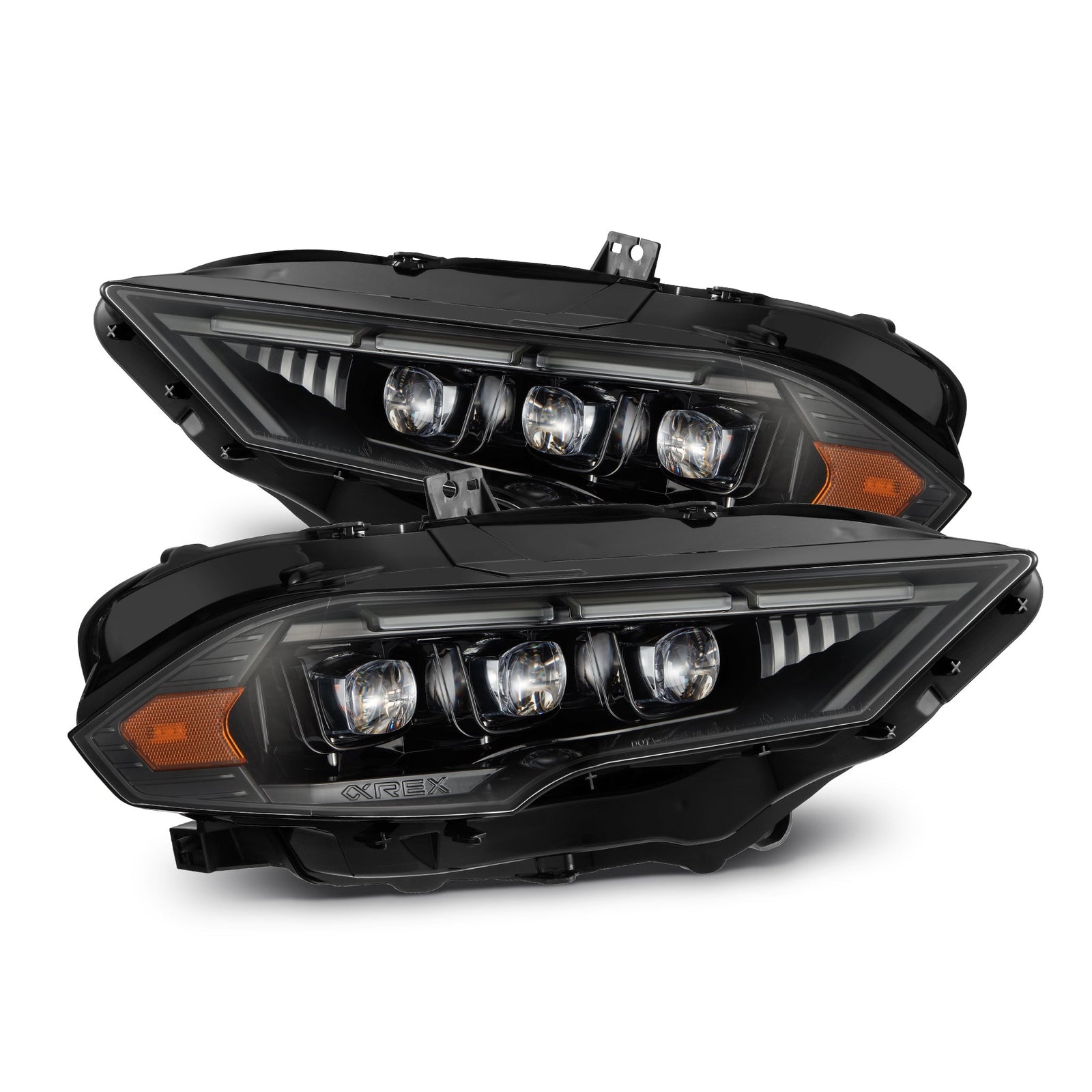 18-23 Ford Mustang MK II NOVA-Series LED Projector Headlights Alpha-Black | AlphaRex