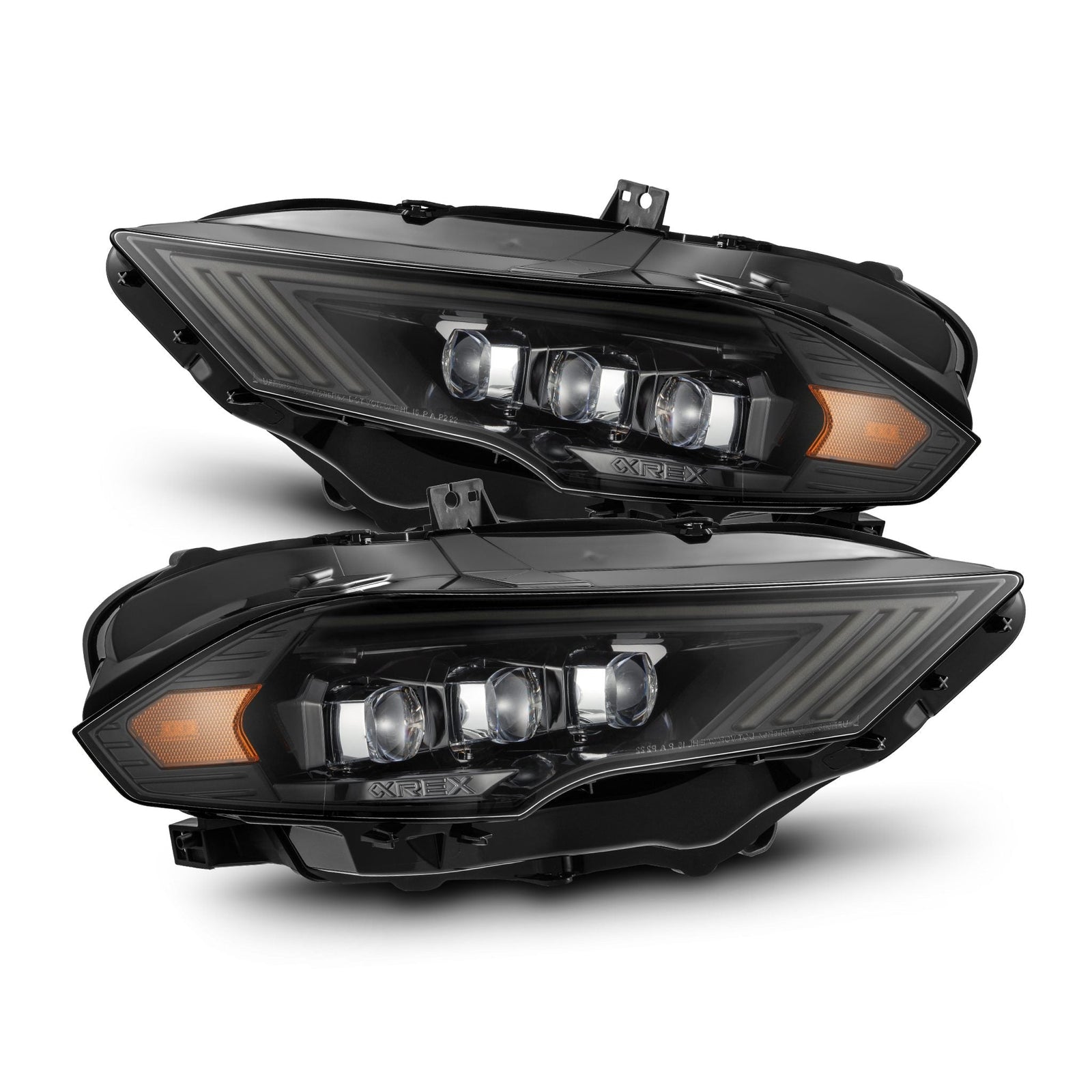 18-23 Ford Mustang NOVA-Series LED Projector Headlights Alpha-Black | AlphaRex