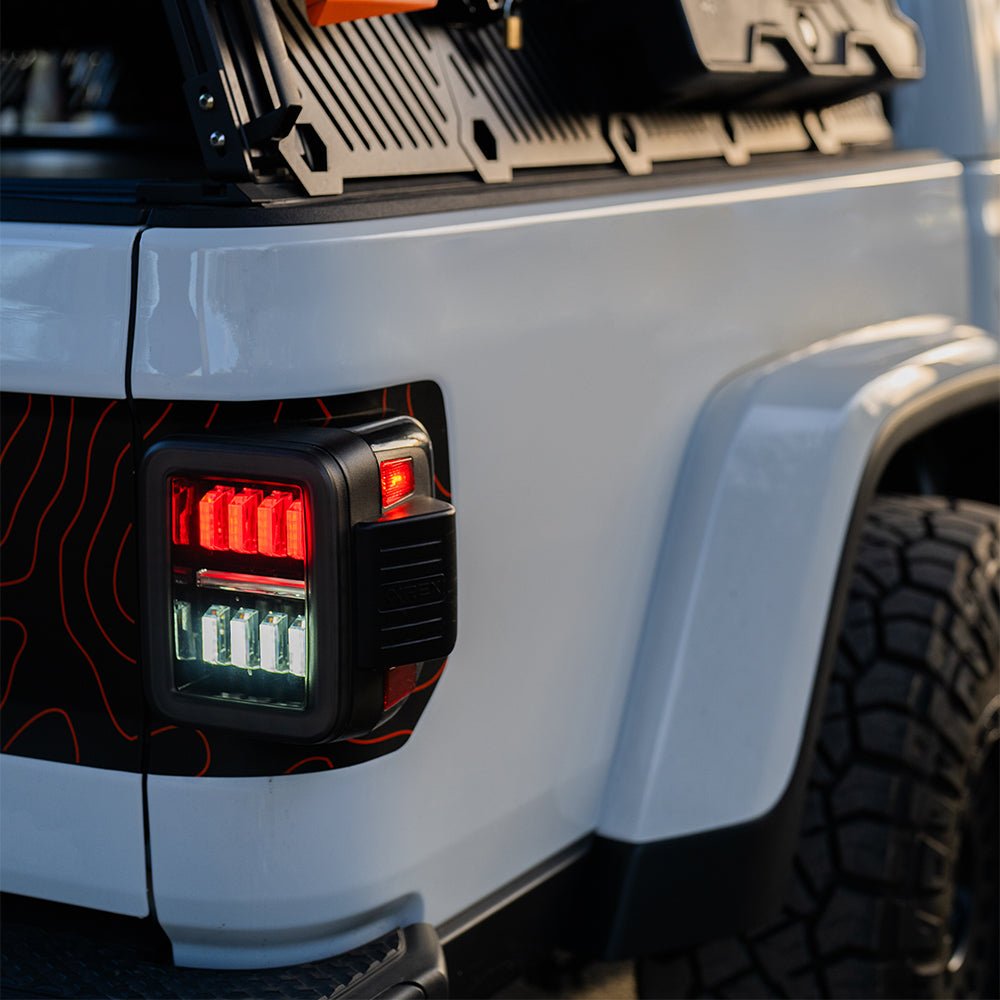 19-24 Jeep Gladiator JT NOVA-Series Prismatic LED Tail Lights Black-Red | AlphaRex