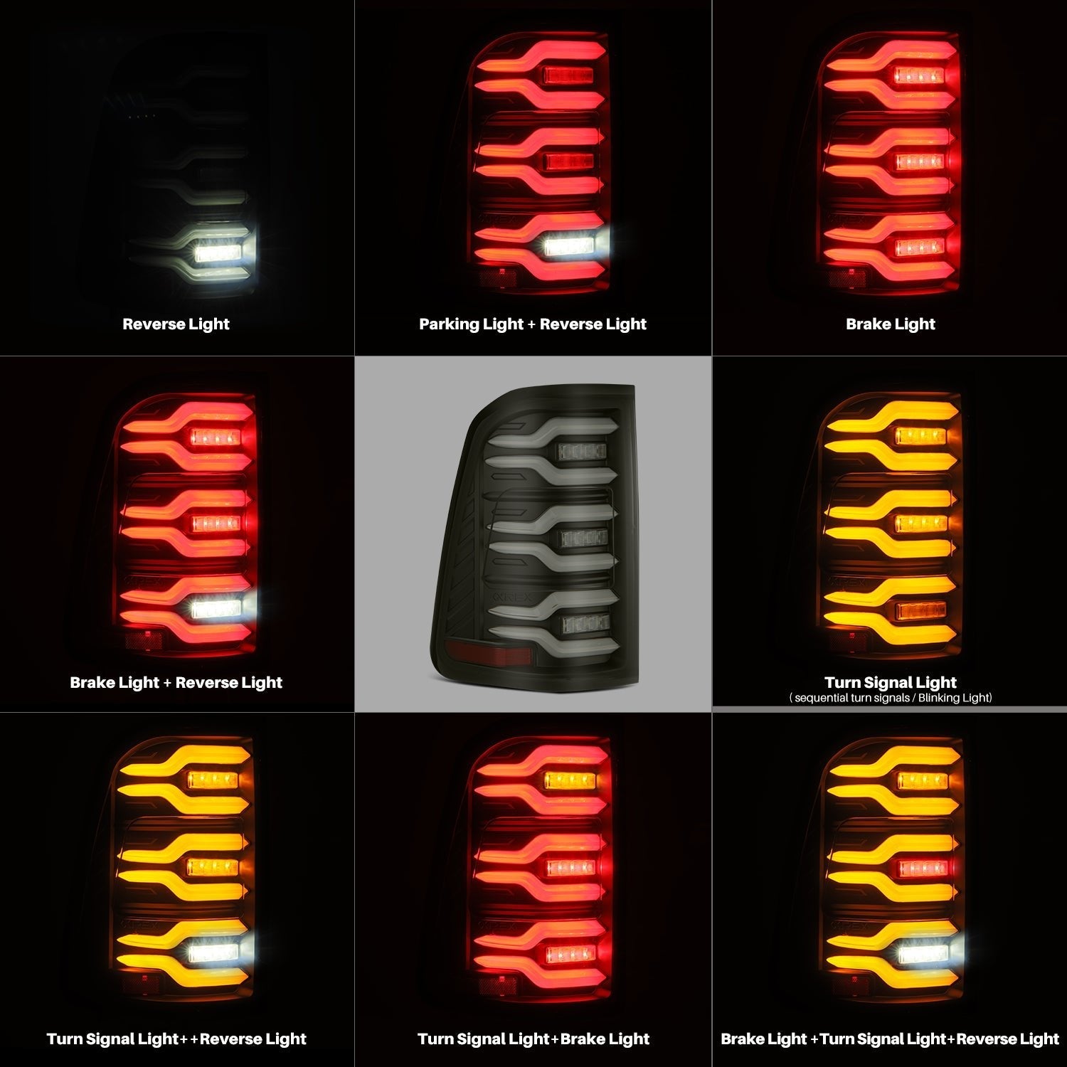 19-24 Ram 1500 LUXX-Series LED Tail Lights Black | AlphaRex