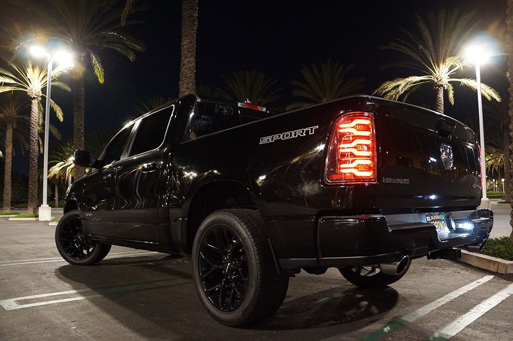 19-24 Ram 1500 LUXX-Series LED Tail Lights Black-Red | AlphaRex