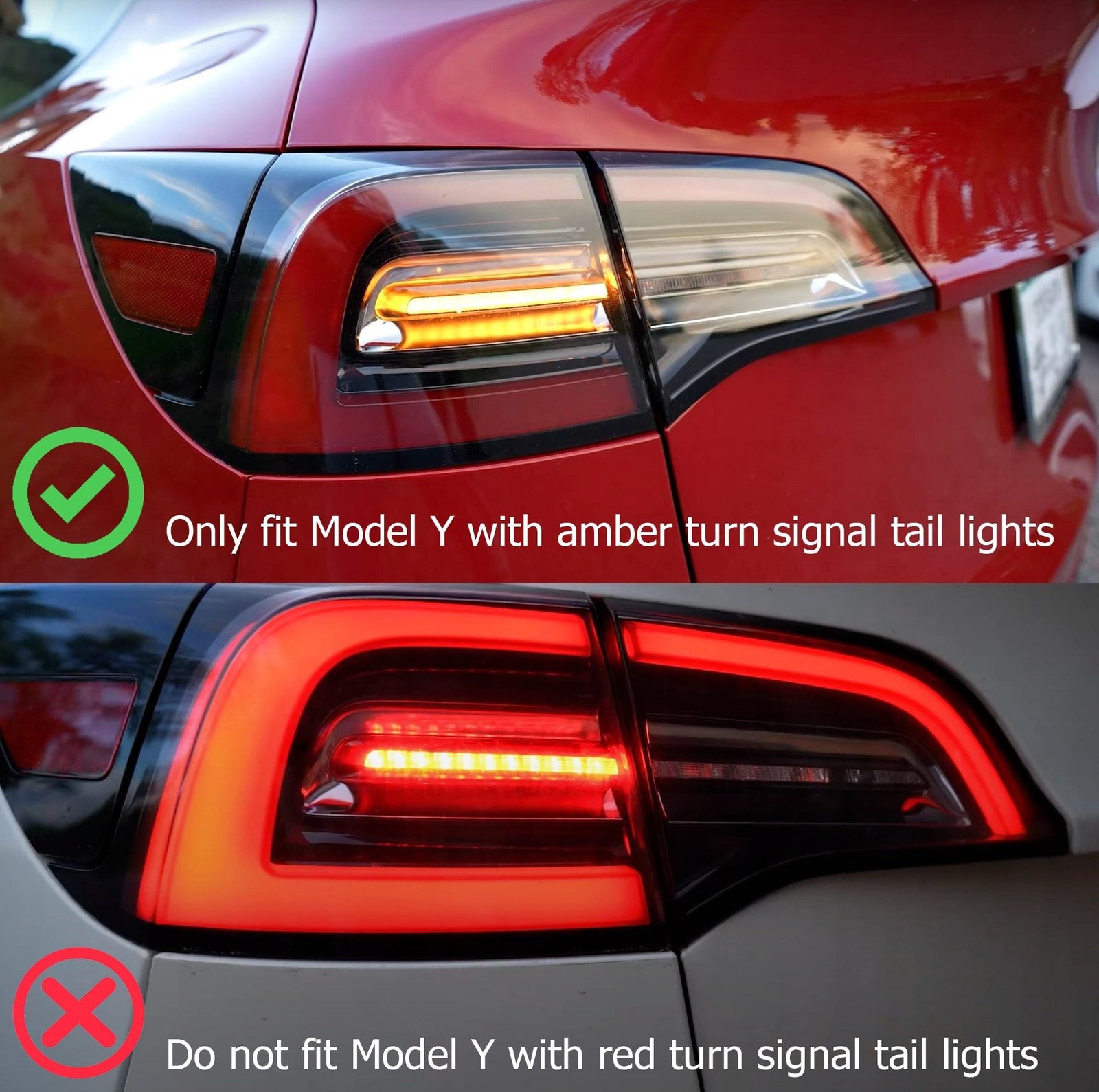 20-24 Tesla Model Y (With Stock Amber Turn Signal) PRO-Series LED Tail Lights Red Smoke | AlphaRex