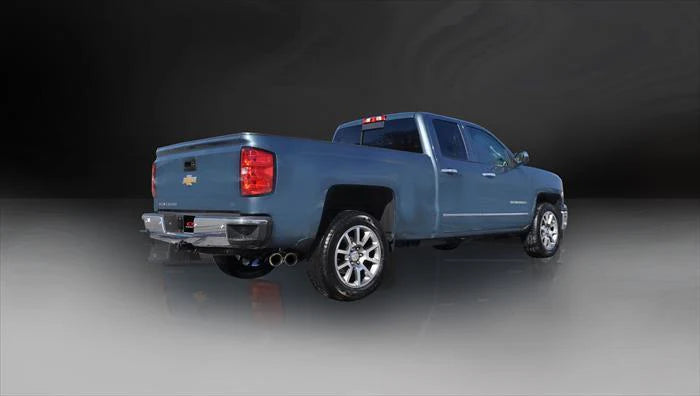 Corsa Performance - 2014-2019 Silverado Sierra Corsa Exhaust System | 3.5 in Cat-Back 4.5 in Twin Tips | Denali 6.2L 143, 153WB