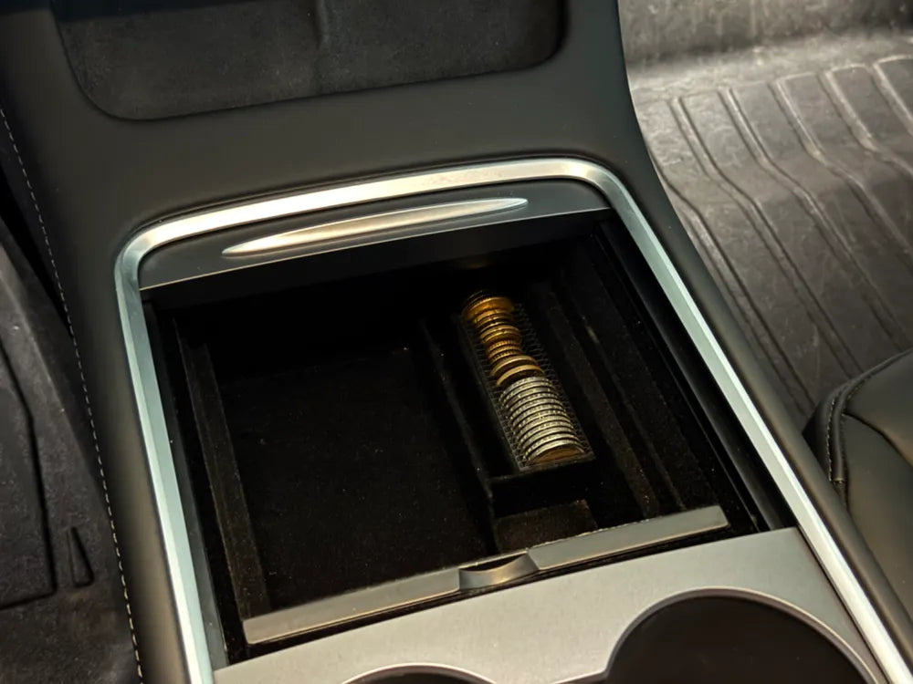 3D Printed Tesla Accessory - Tesla Model 3/Y (2021 - 2023) Organizer Coin Holder - Legends Auto Parts
