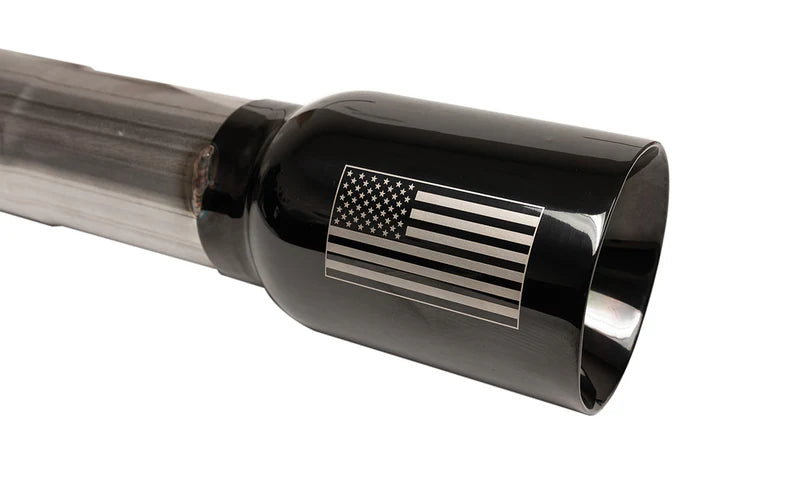 Corsa Performance - Sport / 2.75 in Cat-Back 4.0 in Single American Flag Tips | 2007-2018 Jeep Wrangler JKU