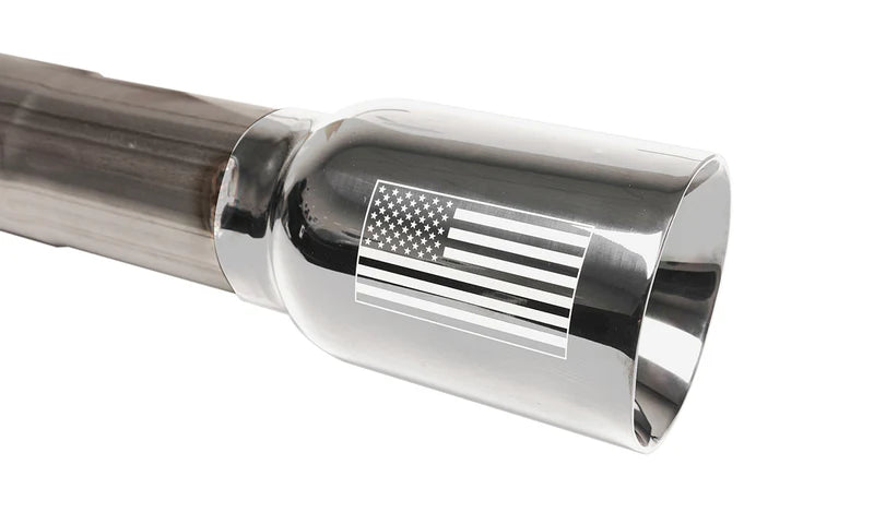 Corsa Performance - Sport / 2.75 in Cat-Back 4.0 in Single American Flag Tips | 2018-24 Jeep Wrangler JLU 3.6L