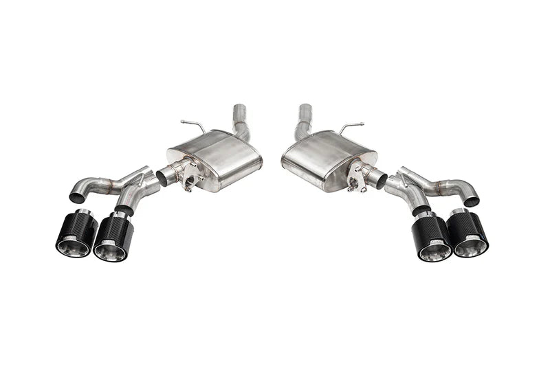 Corsa Performance - Sport Valved / 3.0 in Axle-Back 4.5 in Carbon Fiber Twin Tips | 2022+ Cadillac CT5-V Blackwing