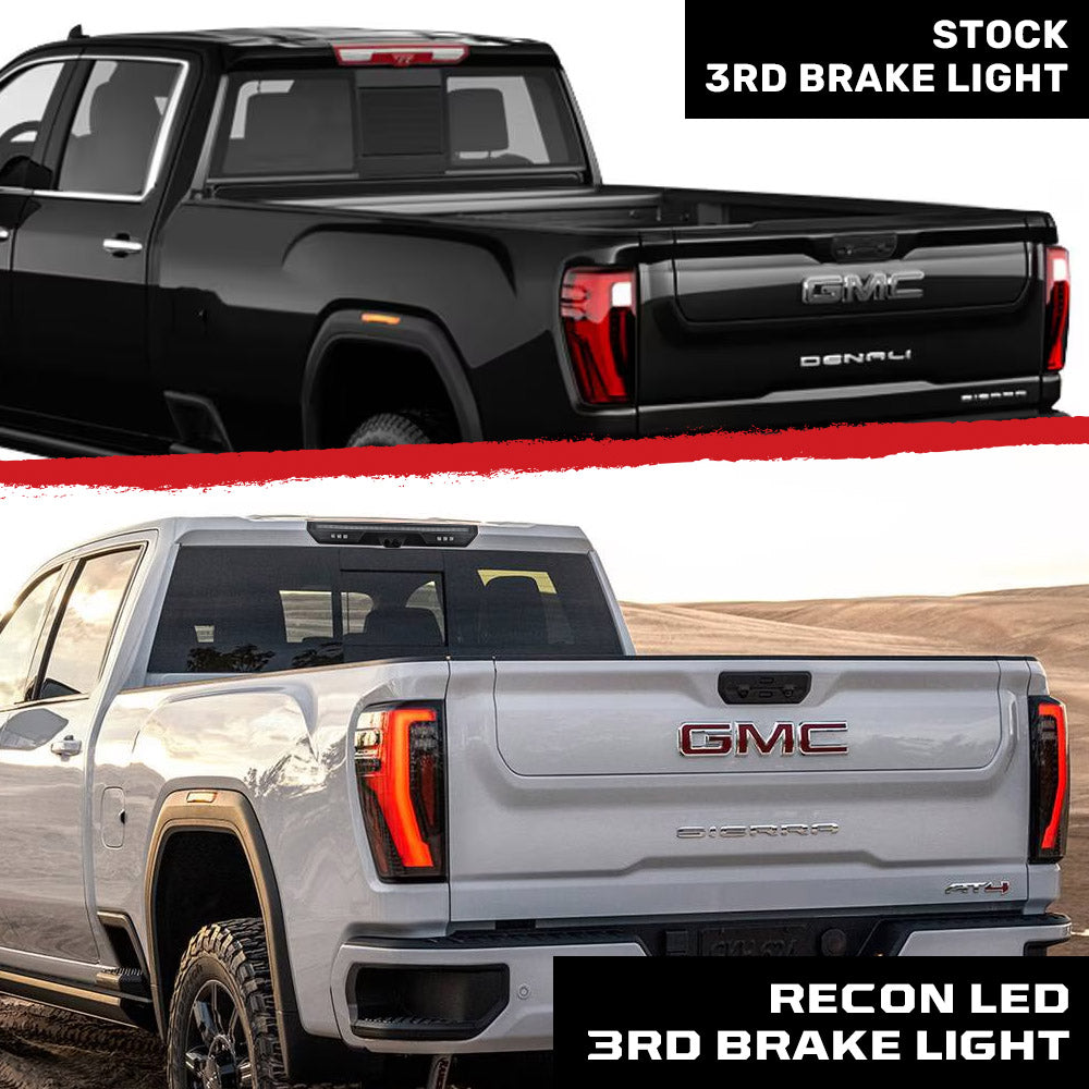 2020-2024 GMC/Chevrolet 1500/2500/3500 Smoked LED Third Brake (For Models WITH Cargo Bed Camera) - Legends Auto Parts