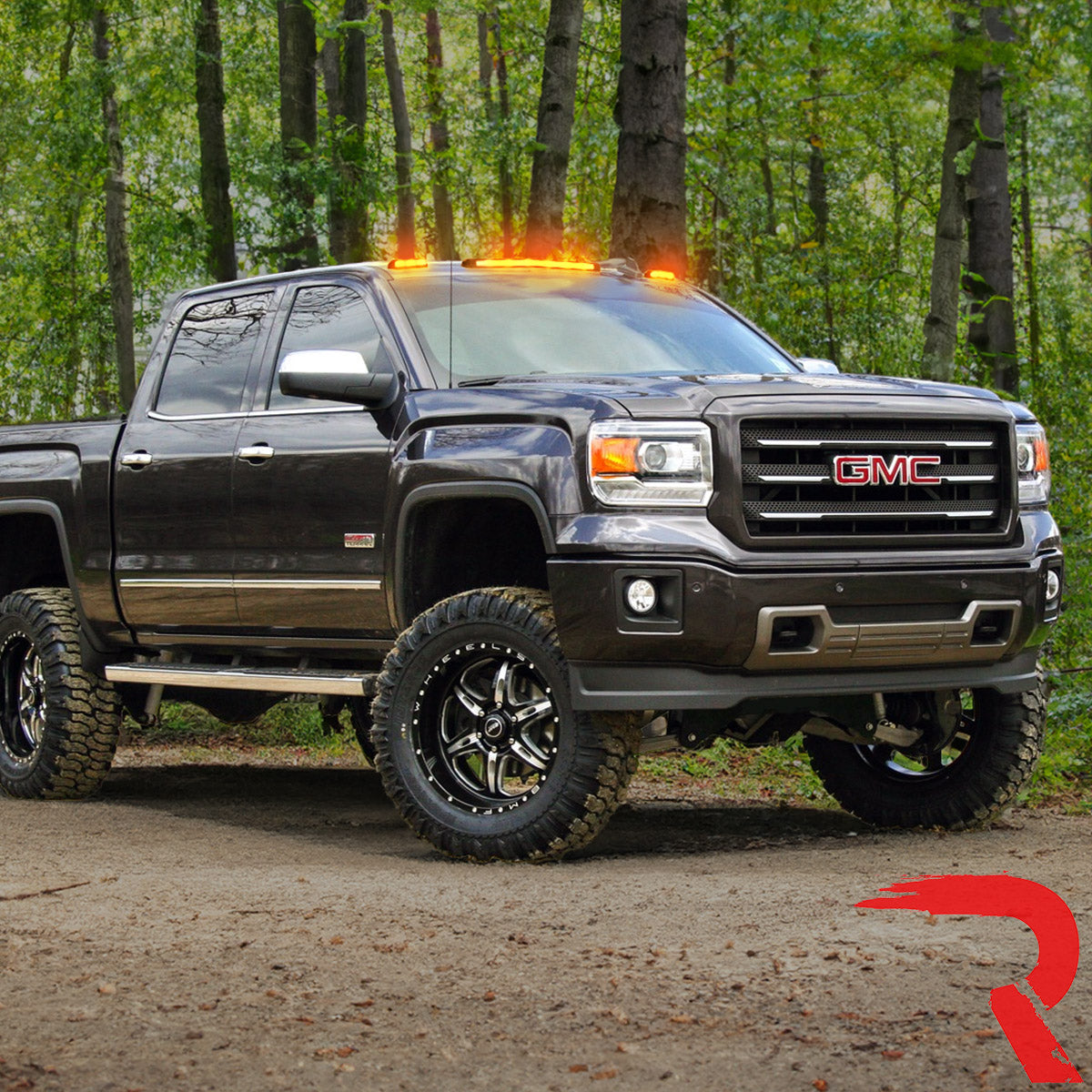 2007-2014 GMC/Chevrolet 2500/3500 RECON Smoked Amber LED Cab Lights (Replaces Factory Cab Lights) - Legends Auto Parts