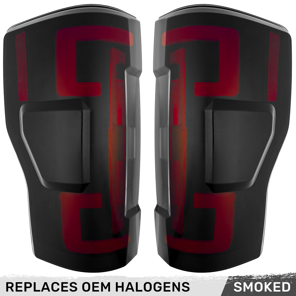 2017-2019 Ford SuperDuty RECON Smoked OLED Tail Lights (Replaces OEM Halogen) - Legends Auto Parts