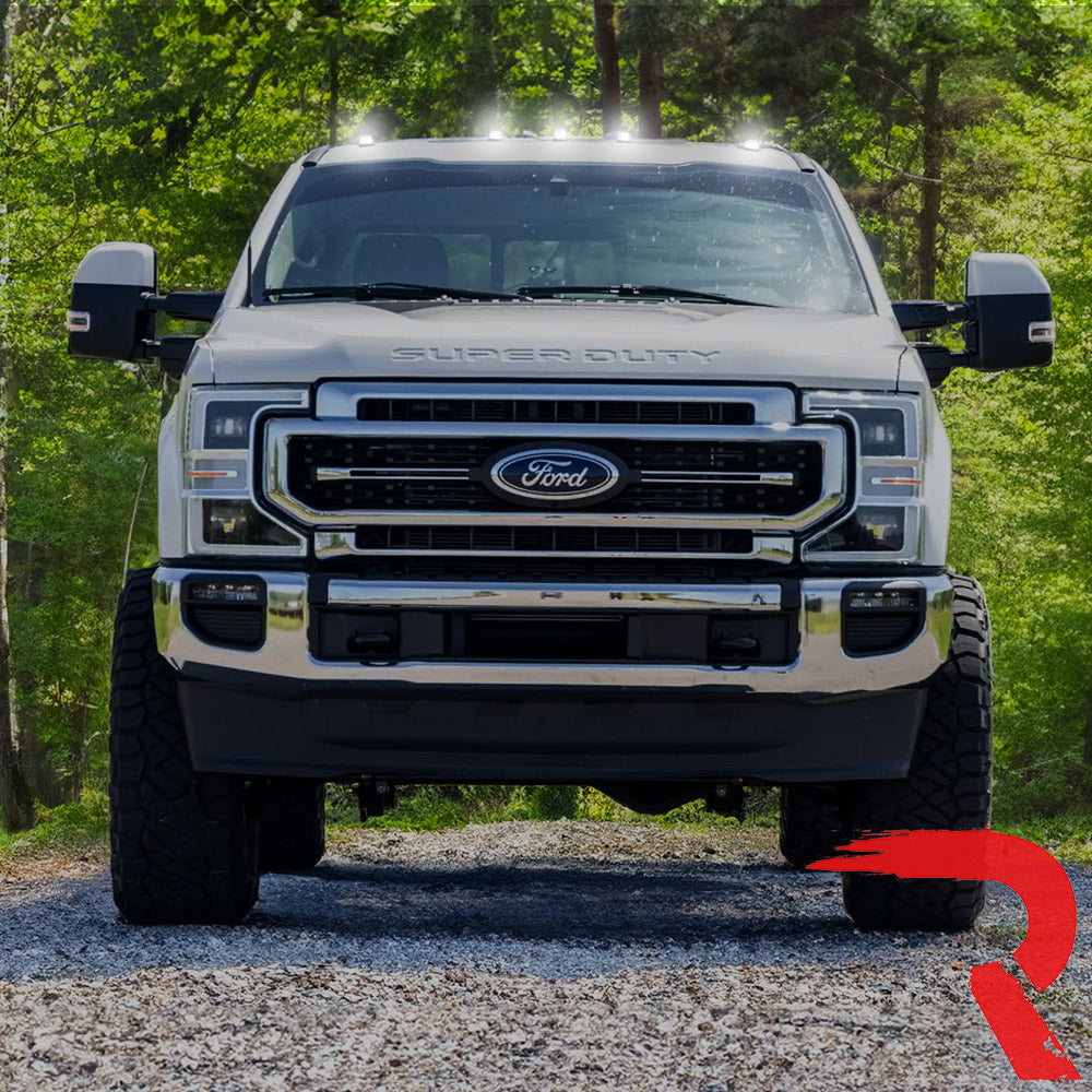 2017-2024 Ford SuperDuty RECON Clear Lens (Paintable) White LED Cab Lights (Replaces Factory Cab Lights) - Legends Auto Parts