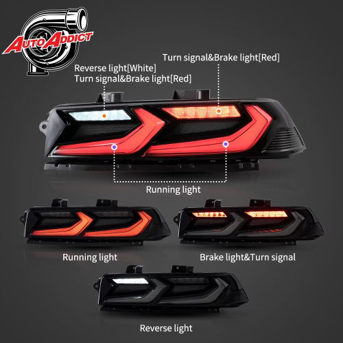 2014-2015 Chevy Camaro Umbra LED Taillights – Gloss Black/Smoke Lens - Legends Auto Parts