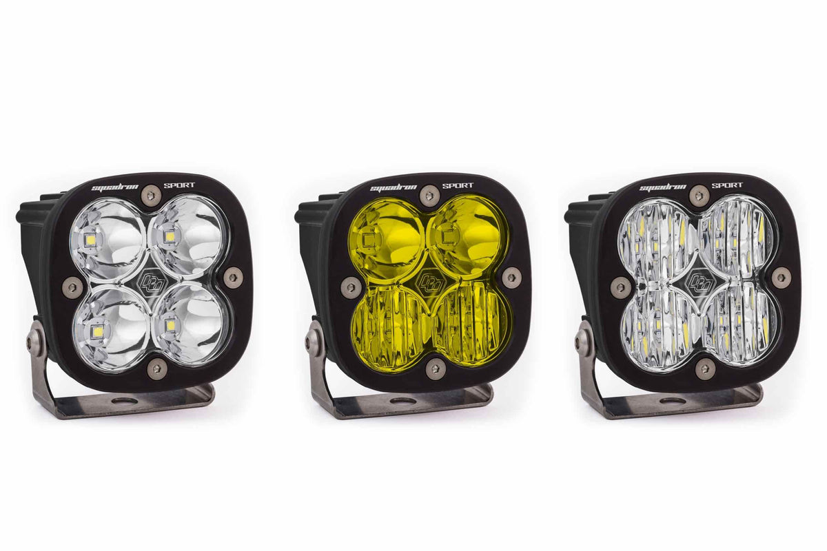 BD Squadron Sport Light Pods: (Each / Clear / Spot Beam / White Body / Flush Mount)