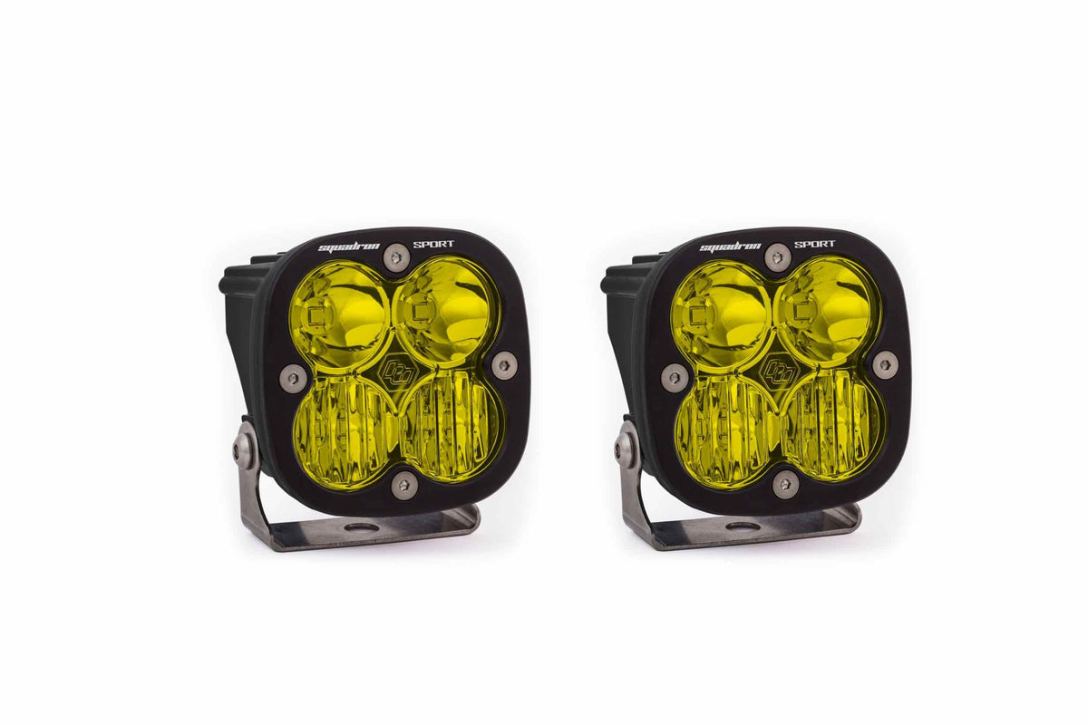 BD Squadron Sport Light Pods: (Each / Clear / Wide Cornering Beam / White Body / Flush Mount)