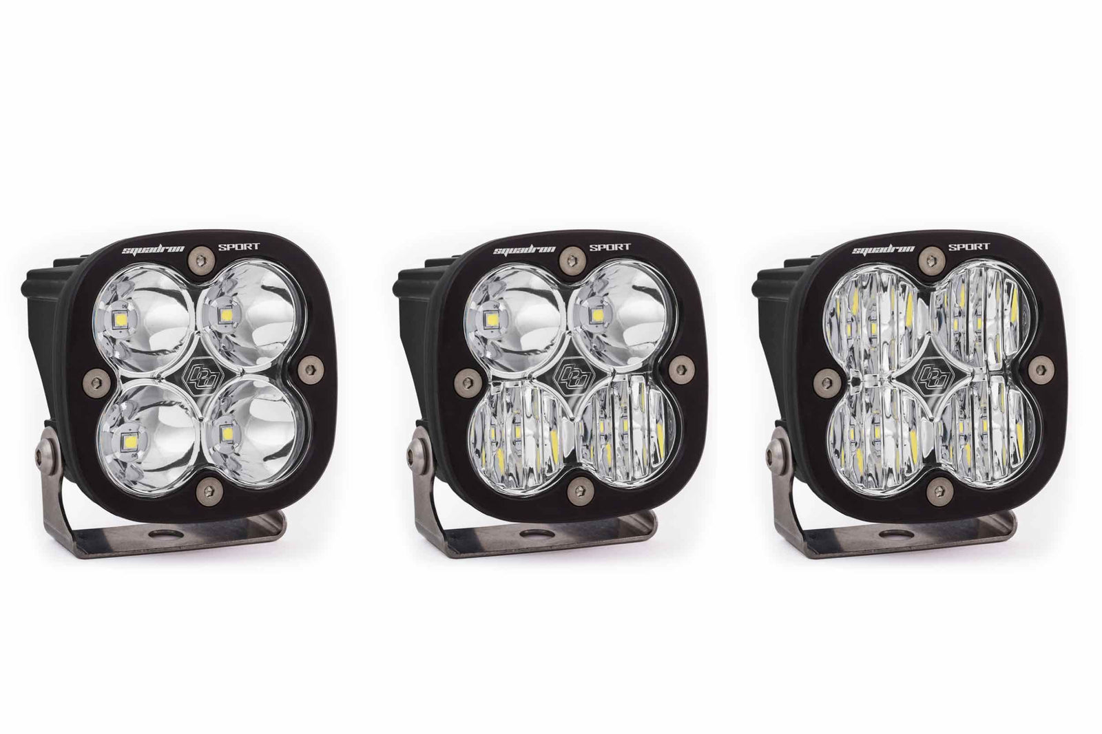 BD Squadron Sport Light Pods: (Each / Clear / Wide Cornering Beam / White Body / Flush Mount)