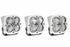 BD Squadron Sport Light Pods: (Each / Clear / Wide Cornering Beam / White Body / Flush Mount)