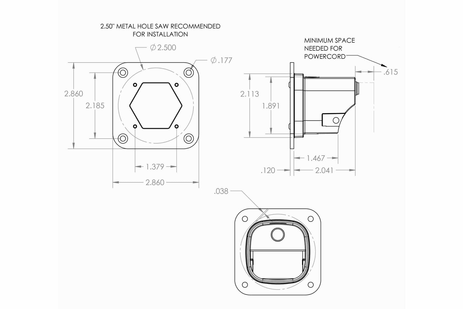 BD S1 LED Pod w/ Flush Mount (Each / White / Wide Beam)