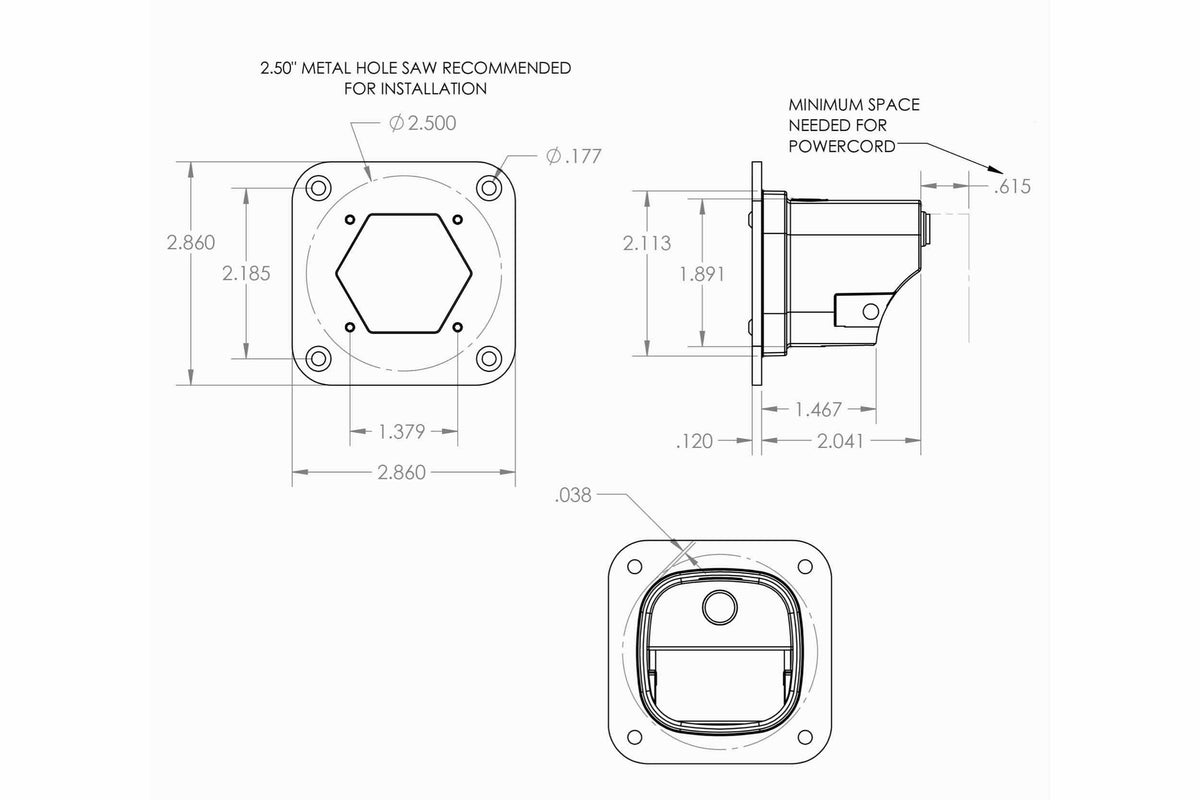 BD S1 LED Pod w/ Flush Mount (Each / White / Spot Beam)