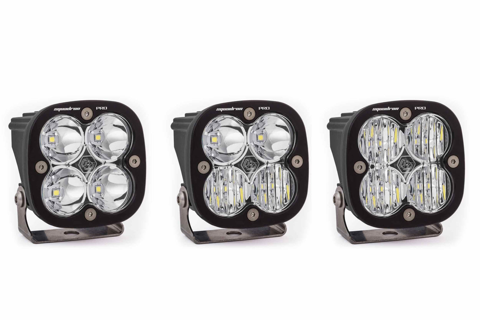 BD Squadron Pro Light Pods: (Each / Clear / Wide Cornerning Beam / White Body / Flush Mount)