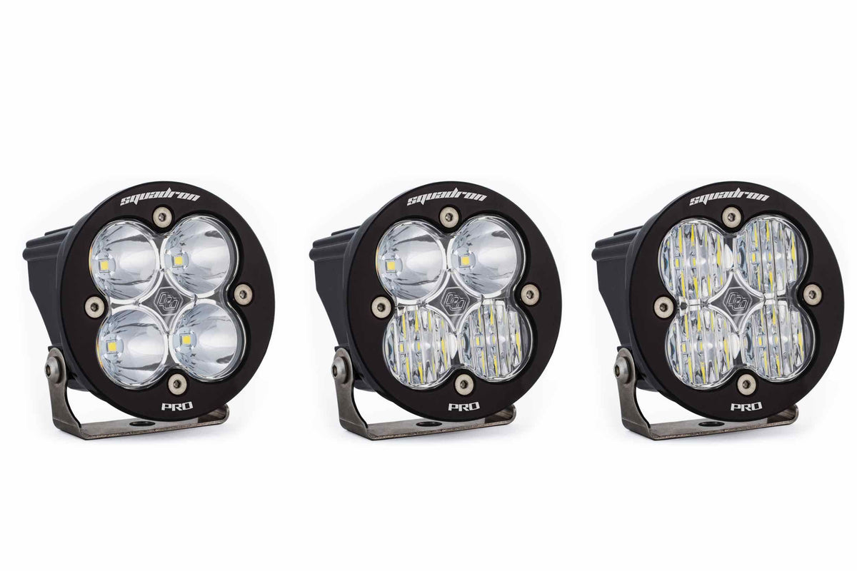 BD Squadron Pro Light Pods: (Each / Clear / Work-Scene Beam / Black Body / Flush Mount)