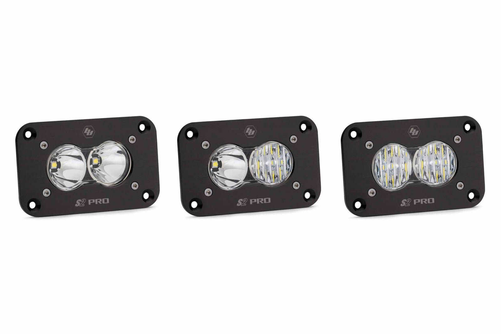 BD S2 Pro LED Work Light: (Each / White / Wide Cornering Beam / Flush Mount / White Housing)