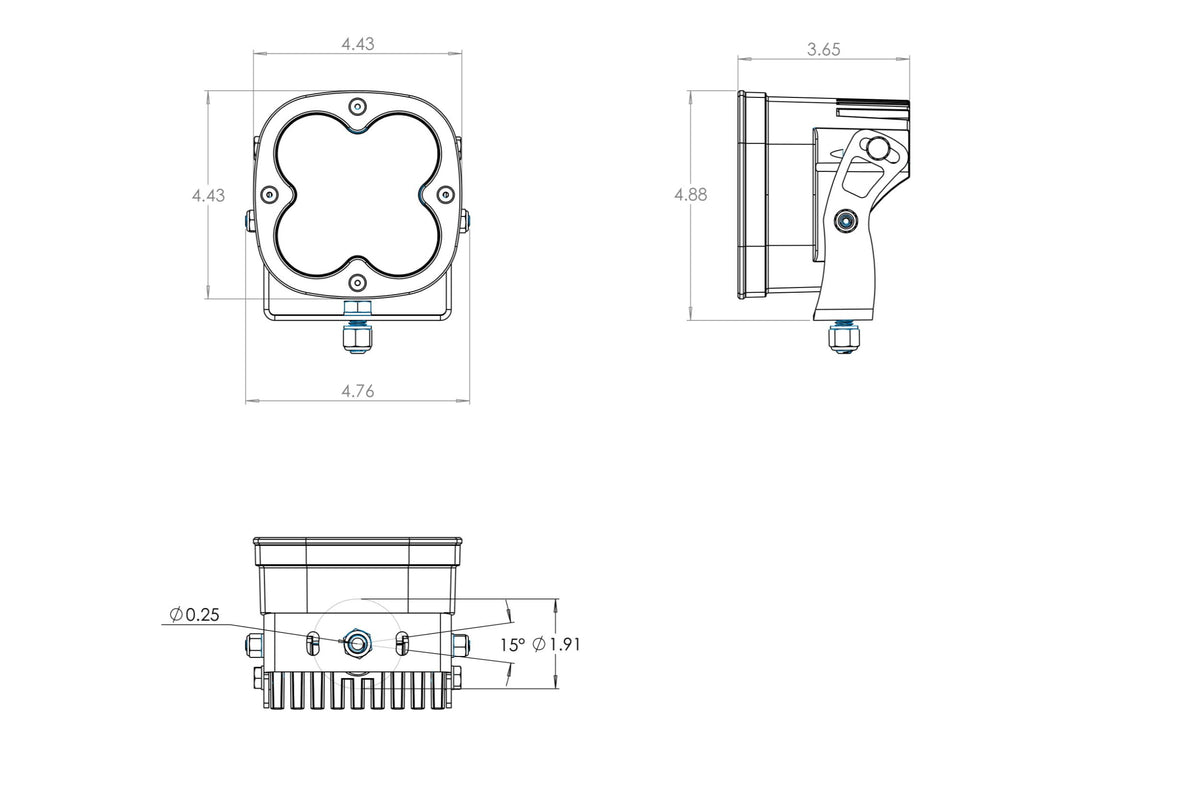 BD XL80 LED Light Pods: (Each / Amber / Wide Cornering Beam)