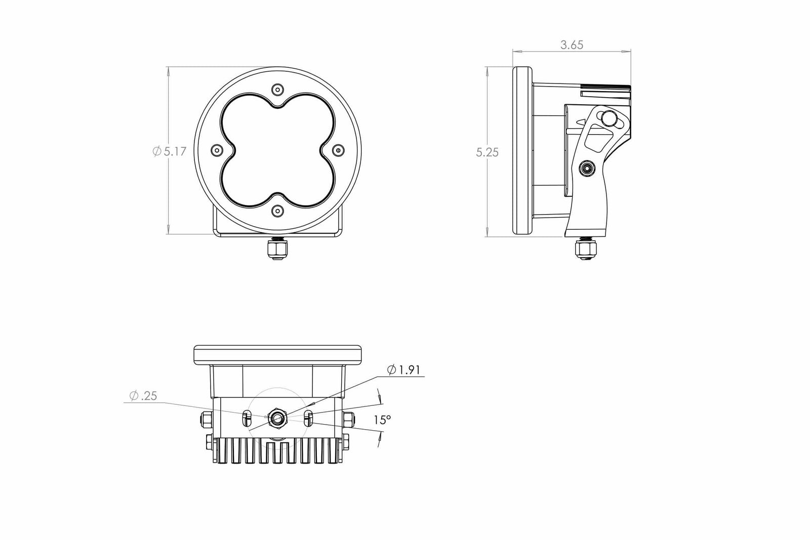 BD XL R Pro LED Light Pods: (Each / White / Driving-Combo Beam)