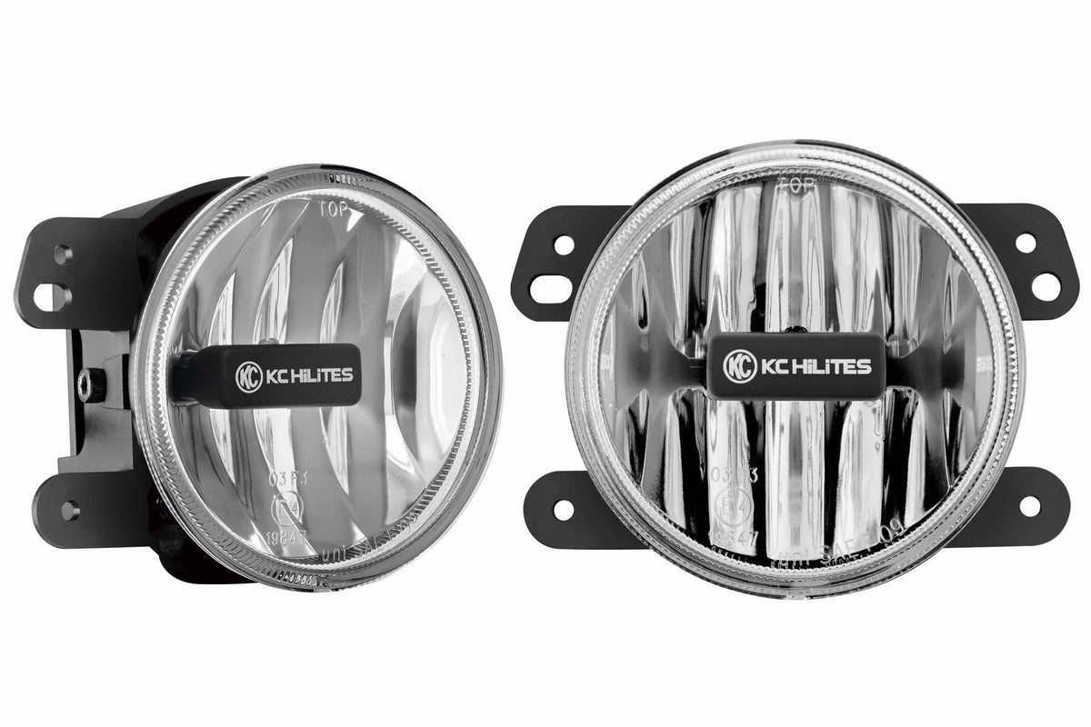 KC Gravity G4 Fogs: Wrangler JL (19+) (Set / White / Steel Bumper)