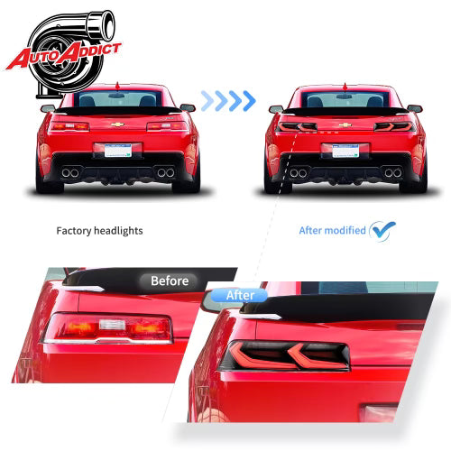 2014-2015 Chevy Camaro Umbra LED Taillights – Gloss Black/Smoke Lens - Legends Auto Parts