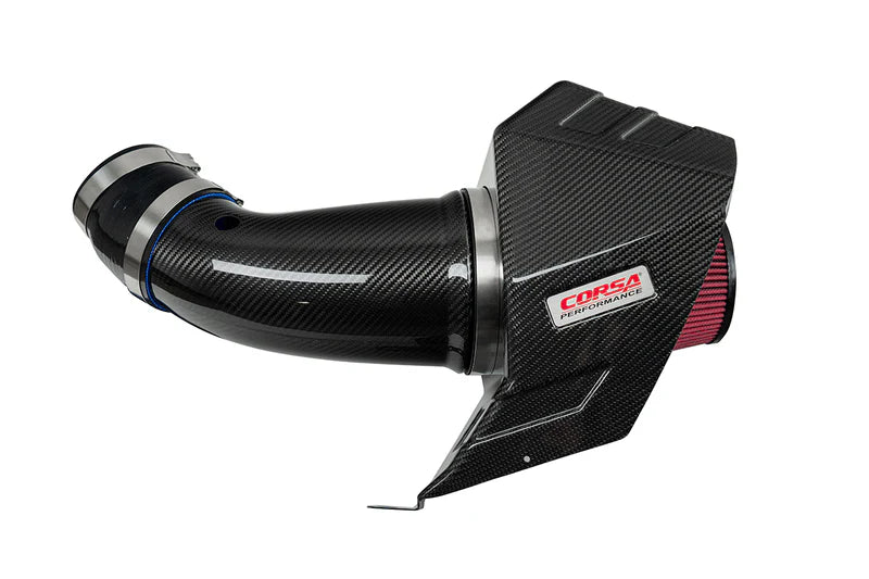 Corsa Performance - Black / Carbon Fiber Air Intake | 2020-2024 Dodge Durango SRT Hellcat 6.2L | 2018-21 Jeep Grand Cherokee TrackHawk 6.2L