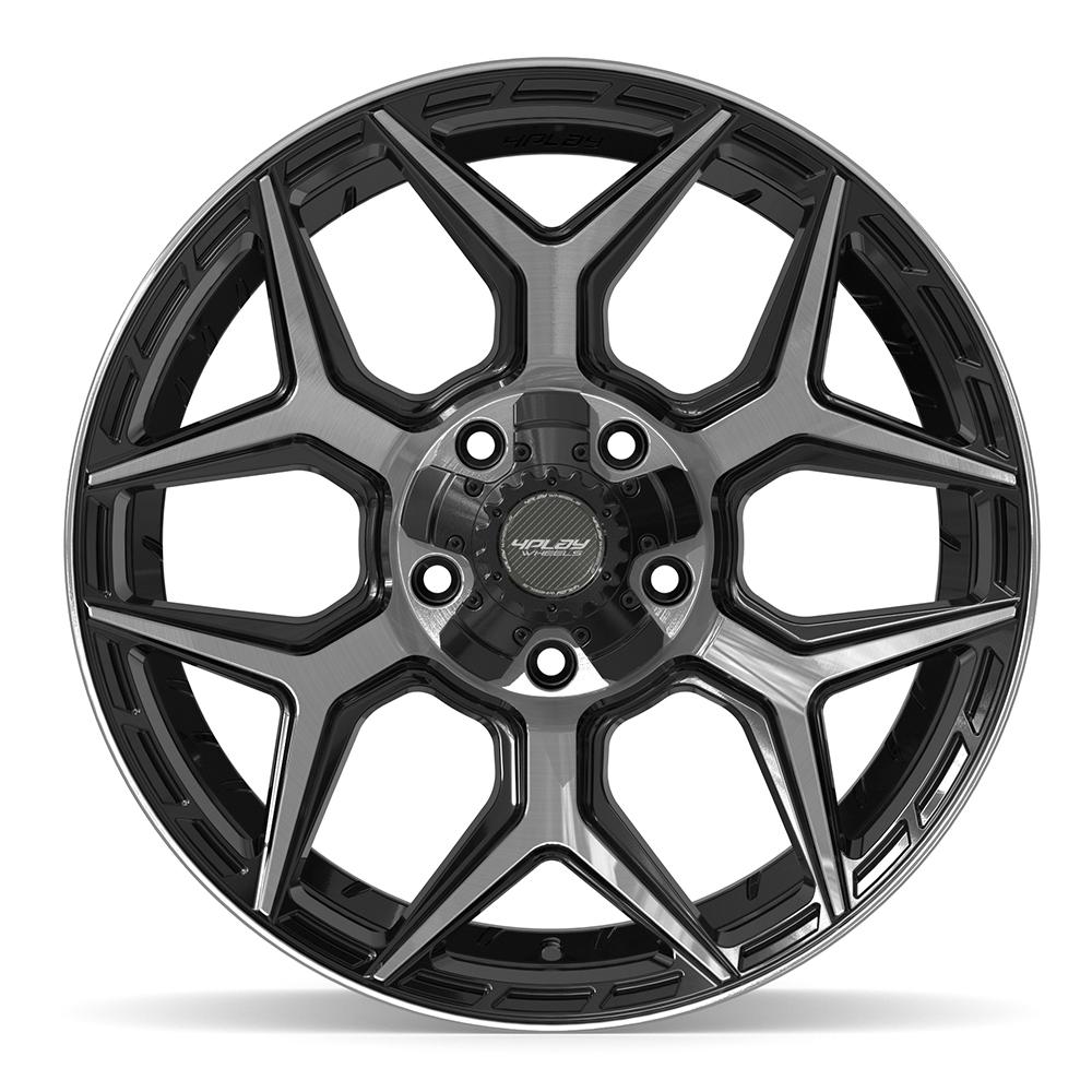4PLAY 4P06 Wheels - Gloss Black Brushed with Tinted Clear