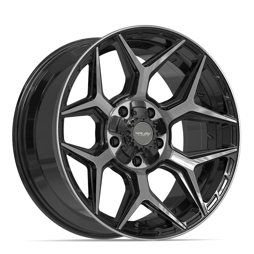4PLAY 4P06 Wheels - Gloss Black Brushed with Tinted Clear