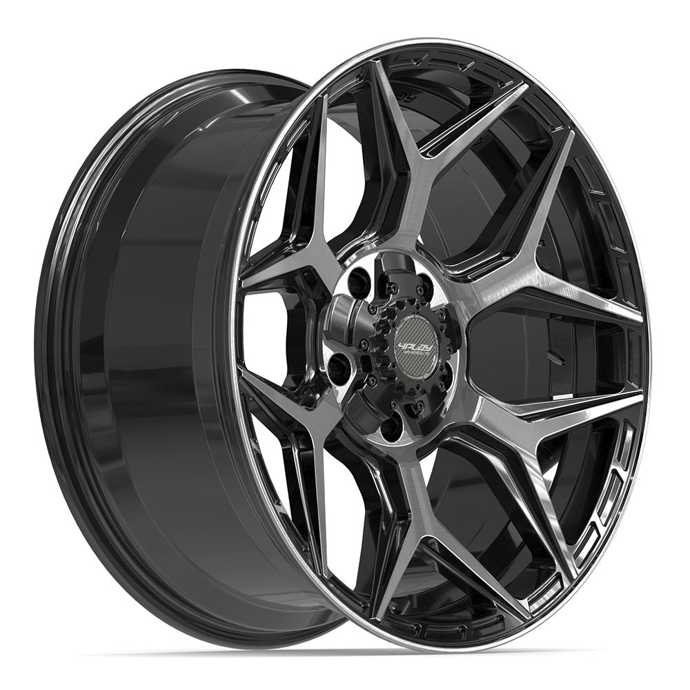 4PLAY 4P06 Wheels - Gloss Black Brushed with Tinted Clear