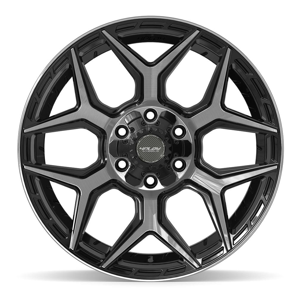 4PLAY 4P06 Wheels - Gloss Black Brushed with Tinted Clear