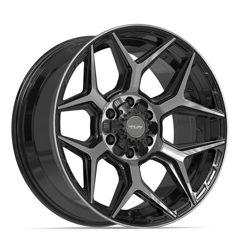 4PLAY 4P06 Wheels - Gloss Black Brushed with Tinted Clear