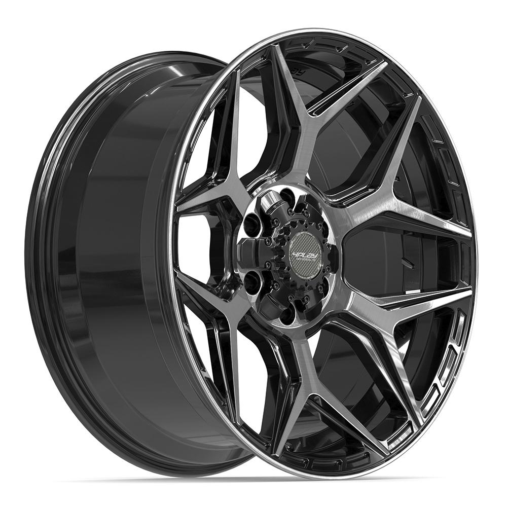 4PLAY 4P06 Wheels - Gloss Black Brushed with Tinted Clear