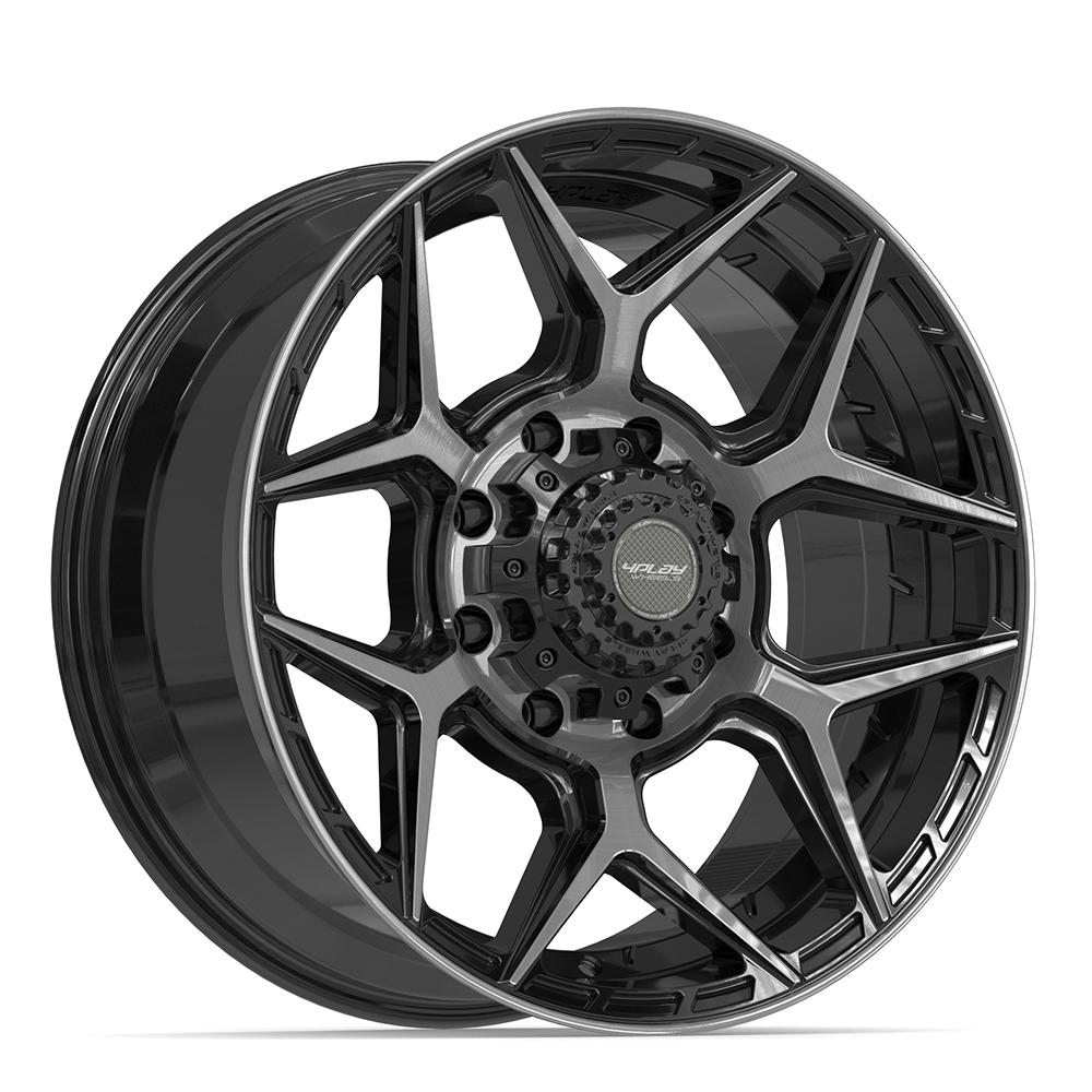 4PLAY 4P06 Wheels - Gloss Black Brushed with Tinted Clear