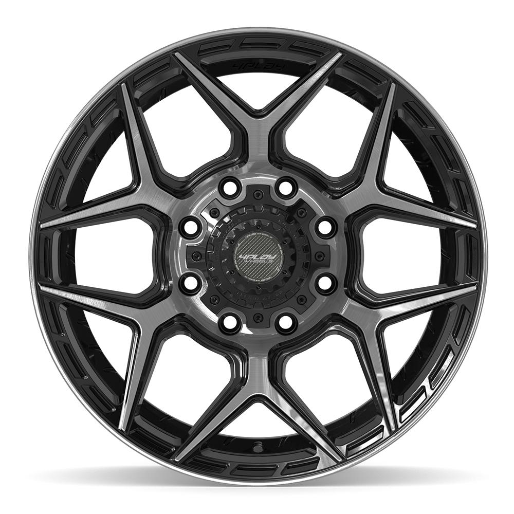 4PLAY 4P06 Wheels - Gloss Black Brushed with Tinted Clear